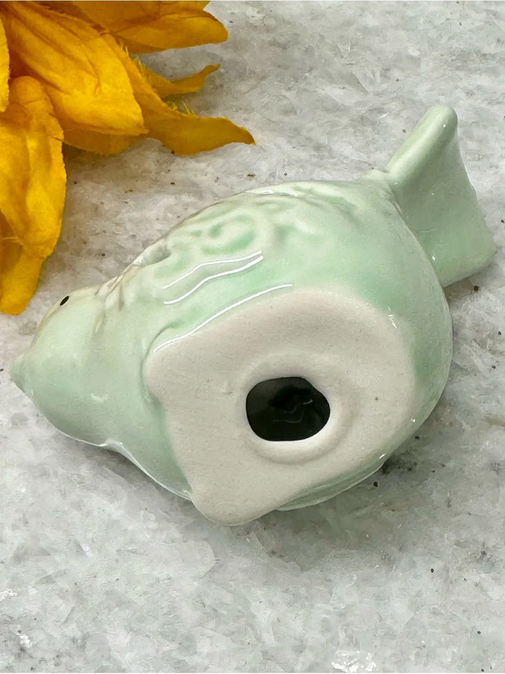 New Small French Country Cottage Cutouts Design Light Green Ceramic Bird - 3.25”